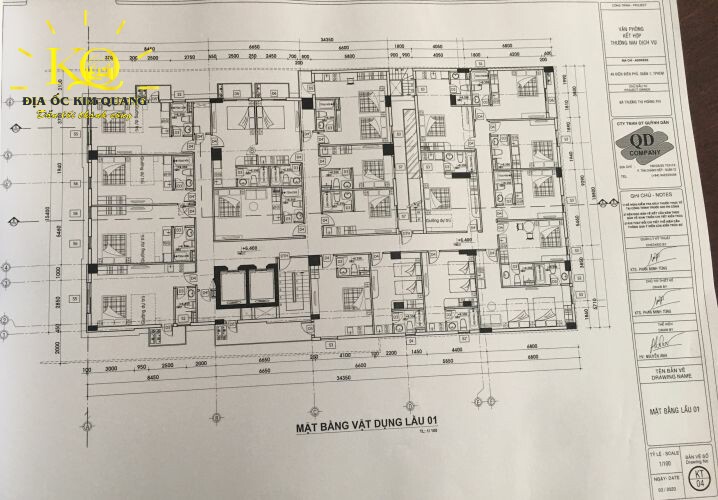 Layout mặt bằng vật dụng lầu 01 tại nhà cho thuê nguyên căn đường Điện Biên Phủ