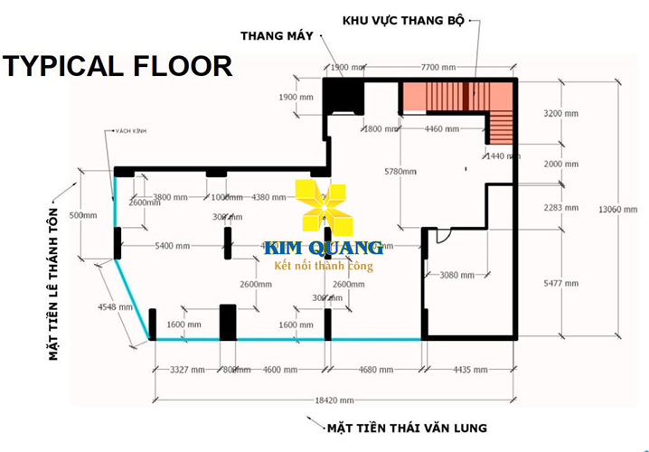 Layout của tòa nhà cho thuê đường Thái Văn Lung