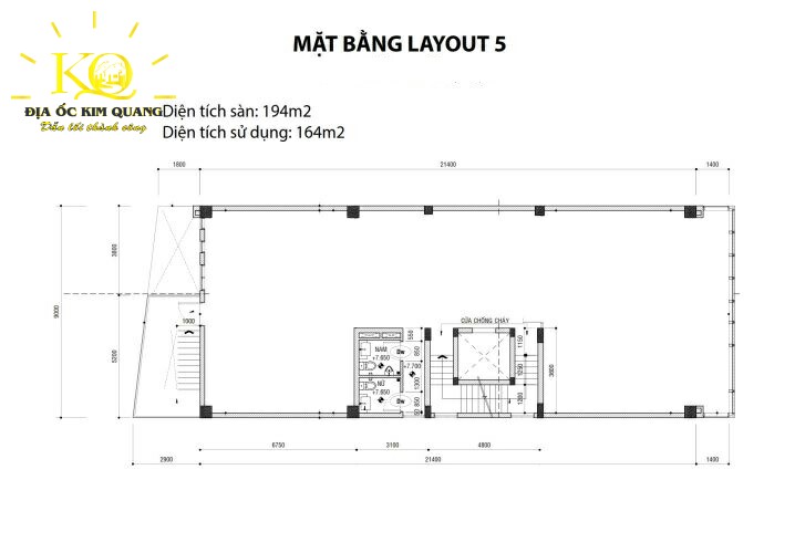 Layout mặt bằng tầng 5 Đông Tây Building