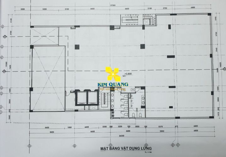 Layout tầng lửng của tòa nhà cho thuê đường Điện Biên Phủ quận 1