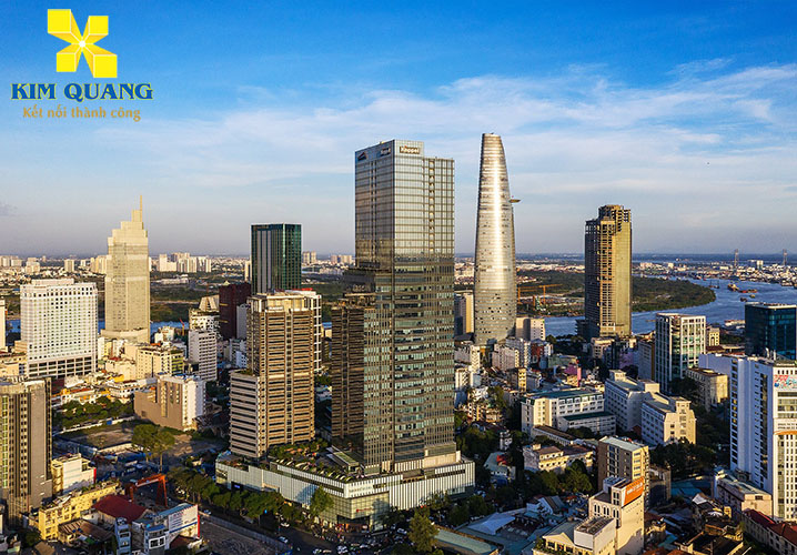 Hình chụp nhìn từ trên cao tòa nhà Saigon Centre